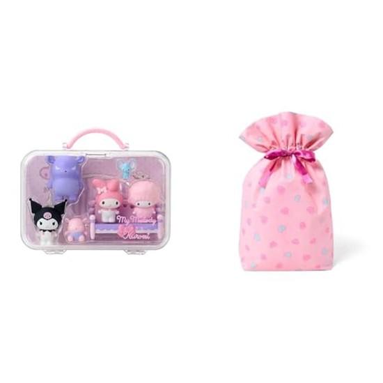 Puppen-Set Sanrio Charaktere Spielset Geschenk + Geschenkbeutel Band rosa Herz