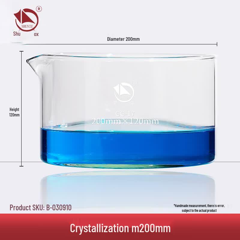 Shu Niu High Borosilicate Glass Crystallizing Dish with Spout