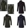 Luxuriöser Trenchcoat Mode Herrenjacke Winter Warm Wollmantel Oberbekleidung Langer Übermantel