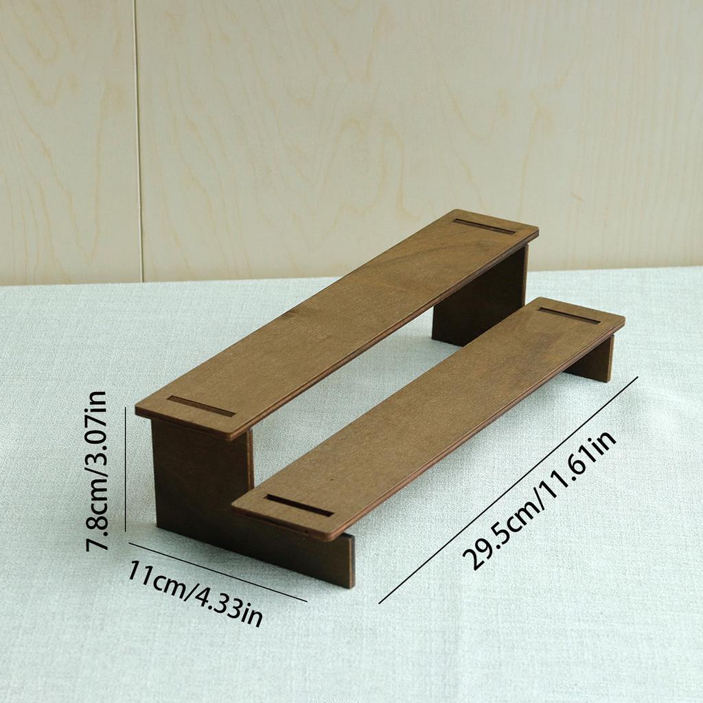 Wood Step Display Stand Hair Clip Bracelet Watche Storage Rack Figure Doll Jewelry Showcase Earrings Rings
