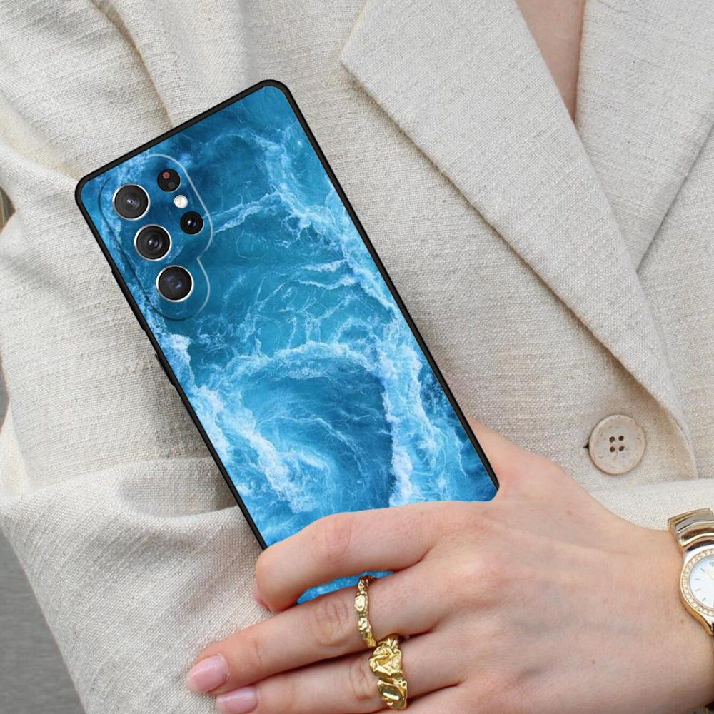 Blue Ocean Sea Waves Cell Phone Case for Samsung Galaxy S26 Ultra S25 S24 S23 S22 S21 S20 Note10 Cover