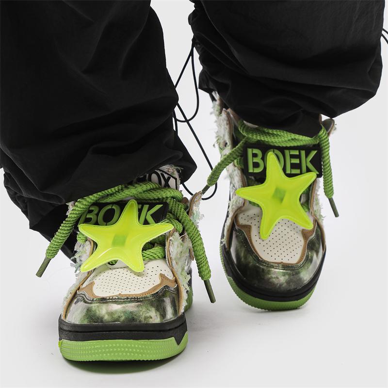 Moda Coreana Homens Mulheres Chunky Tênis Esportivos Sapatos Baixos Sapatos de Tornozelo Mocassins Atlético Casual Moda Estrela Estudantes Sapatos de Bordado Sapatos Esportivos