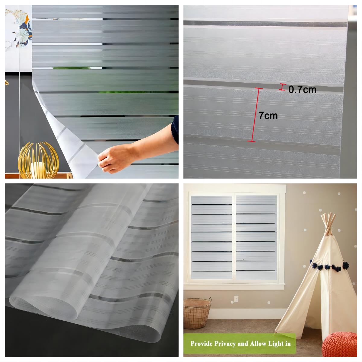 

Матовая оконная пленка, пленка для защиты от посторонних глаз, полосатые узоры, матовая оконная пленка, самоклеящаяся стеклянная пленка для домашнего офиса 45x200cm