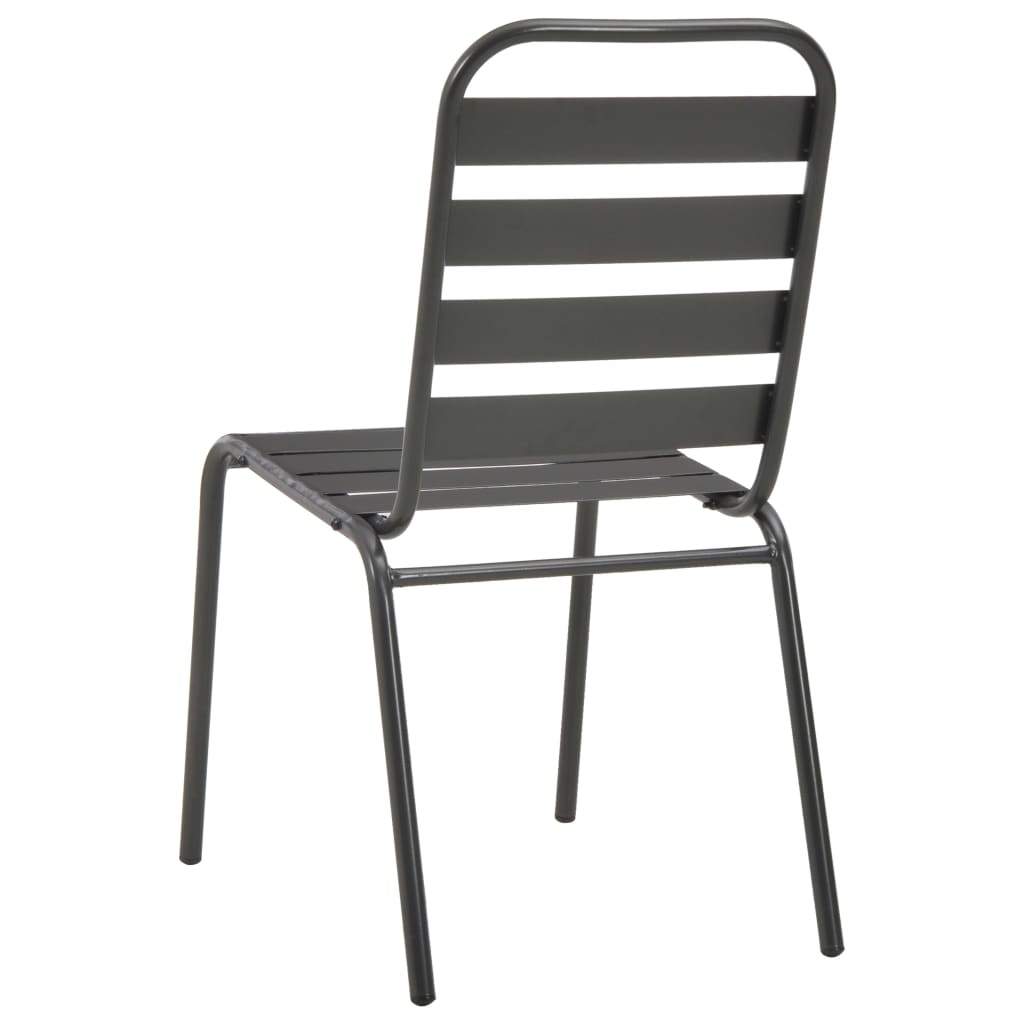 Stackable Garden Chairs 2 pcs Steel Gray