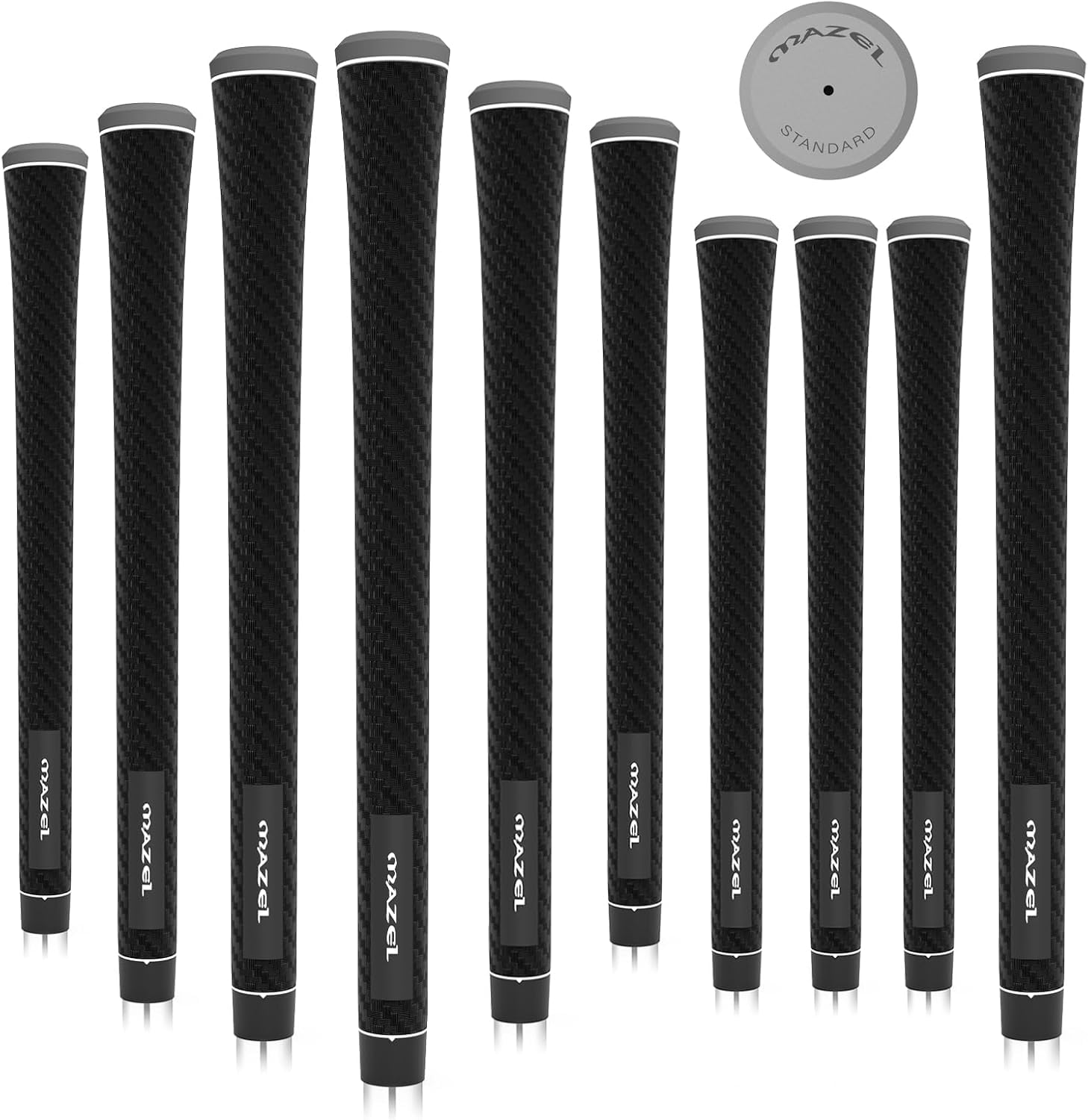 

MAZEL Golf Микрокомфортный для для и Набор из 10 Плетеных Мид-грипов, Противоскользящая Текстура, Касание, Деревья, Айроны, Клубы, (черный (10 ручек, узор),