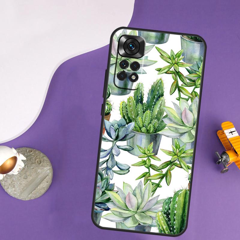 

Чехол с кактусами и суккулентами для Xiaomi Redmi Note 13 Pro 14 12 9 10 11 Pro 10S 11S 12S Redmi 13C 14C 10C 12C Redmi Note 12S