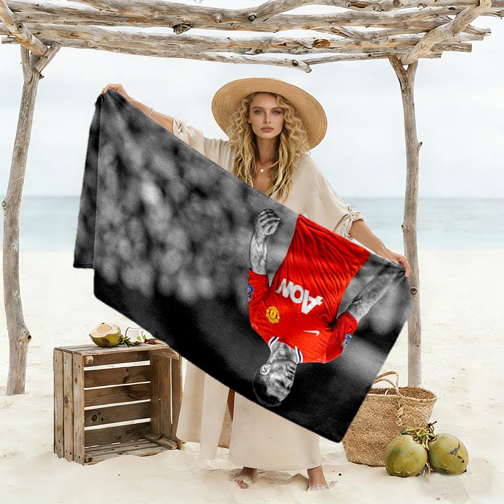 Man United's Player Celebrates Victory Beach Towel Super Soft & Absorbent Comfortable Lightweight