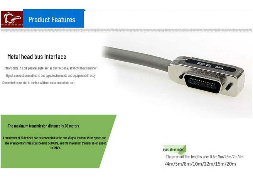 GPIB IEEE488 Data Cable for PIC Industrial Control and Communication