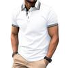 Men’s T-shirts Color Block Short Sleeves Polo Shirts Lapel Collar Tops Daily Casual Summer Menswear Tennis Golf Shirt