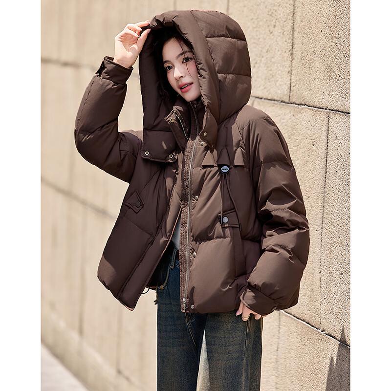 

Sishuinianhua Women s Simple Elegant Short Hooded Down Jacket S