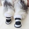 4Pcs/Set Waterproof Winter Dog Shoes Thickened Soft Sole Anti-slip Dog Shoes Adjustable Warm Pet Snow Boots Outdoor Indoor