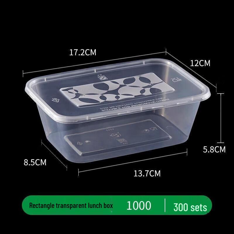 

JingJingRS Disposable Square Plastic Food Containers with Lids