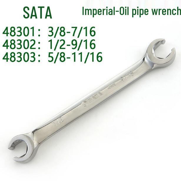 SATA/Shida Tools Inch Full Polish Oil Line Wrench Set (48301, 48302, 48303) 48301