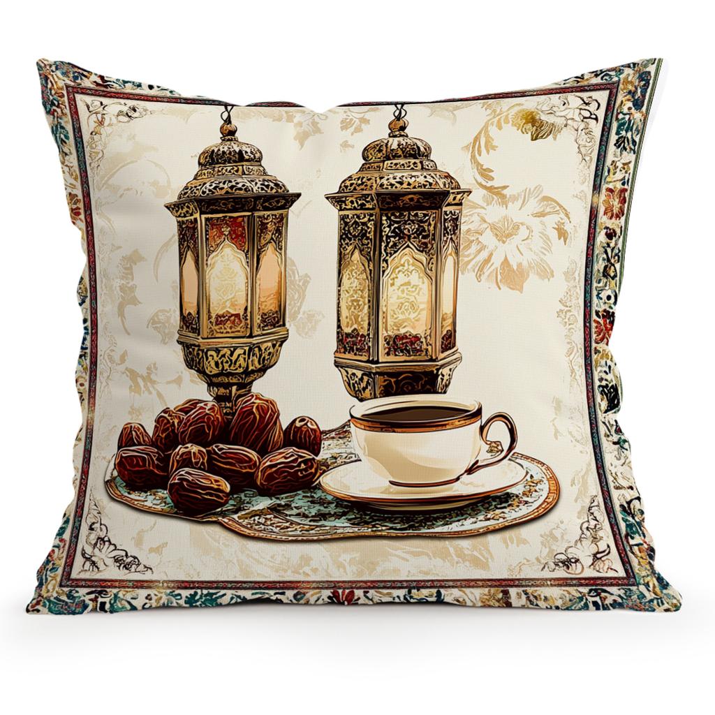 Traditional Ramadan Decorations Pillowcase Bedroom Sofa Cushion Cover 100% Polyester Living Room Cushion Pillowcase Home Decor