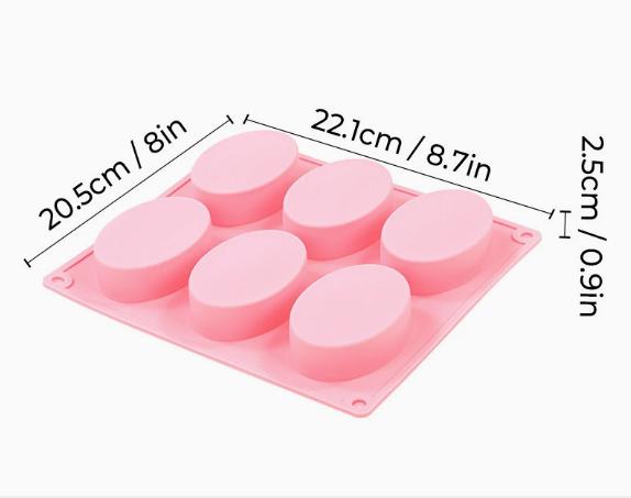 

6 Cavity Silicone Soap Molds Oval Shape DIY Soap-making Supplies Handmade Chocolate Cake Mould Soap Making Tools Birthday Gifts