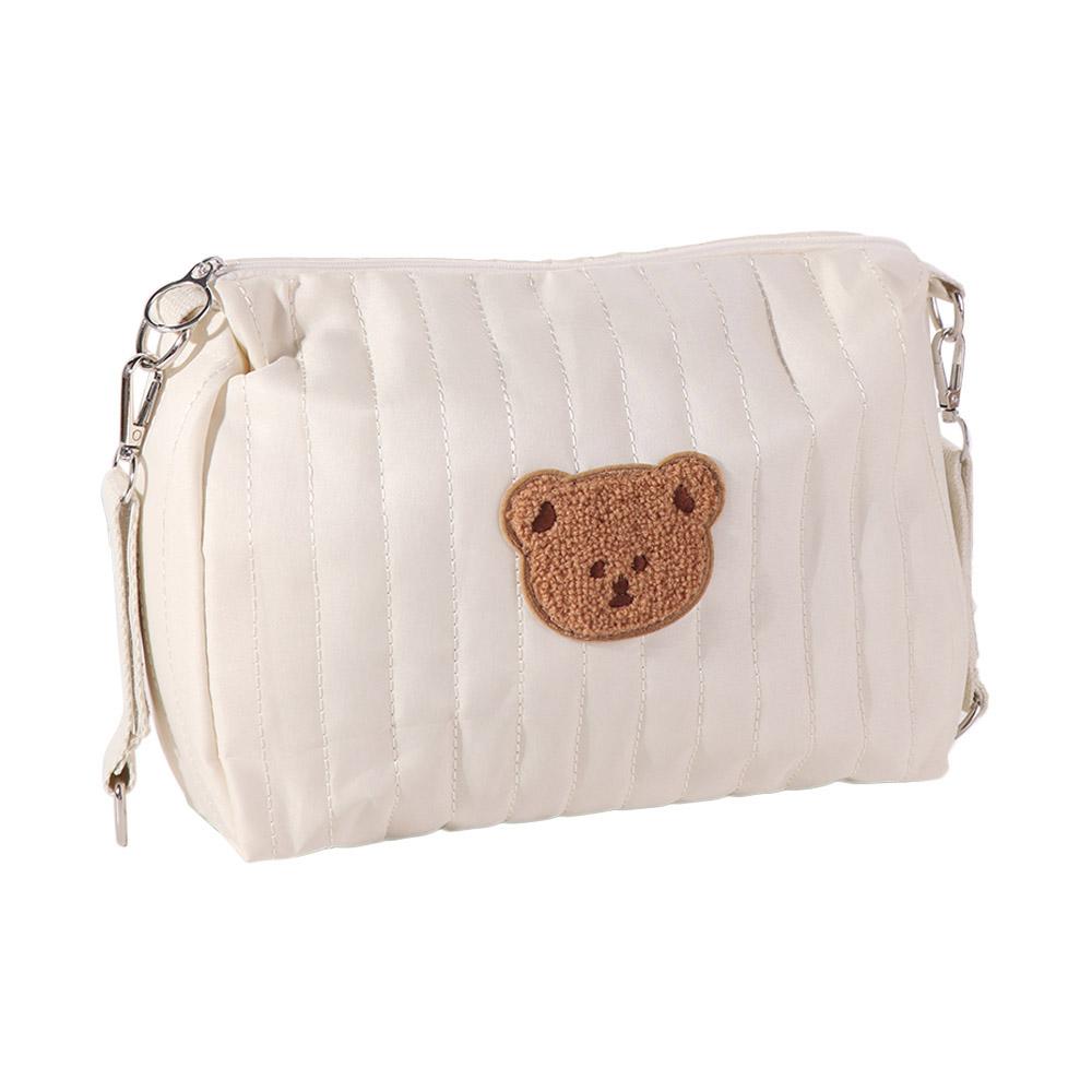 Quilted Cotton Pram Storage Bag Bear Mommy Bag Stroller Organizer Bag  Baby Stroller Pouch