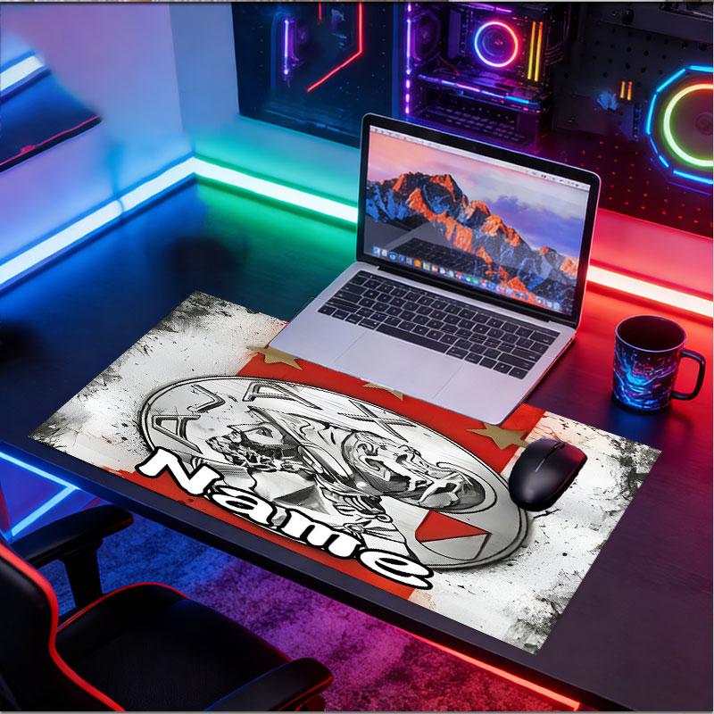 Custom Name Personalized Ajax Pattern Mousepad, Laptop PC Desk Mat, Decorative Desk Mat for Home Keyboard Pad Gift
