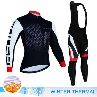 Conjuntos de Jersey de ciclismo térmico de lana para hombre, ropa de manga larga para bicicleta de montaña, traje de ciclismo de carreras, invierno, 2023
