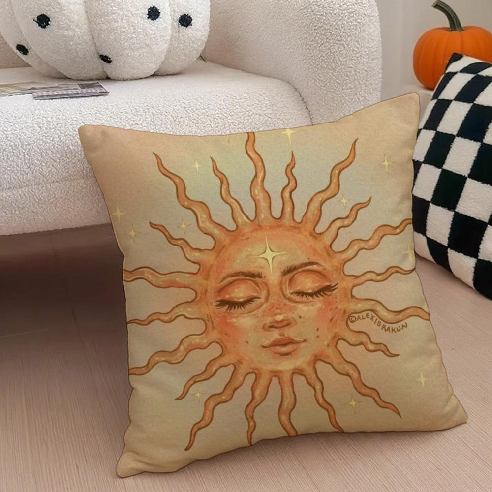 SHine BBohemian art Cushion Cover Throw Pillow Cover Hidden Button Durable Polyester Chair Cushion
