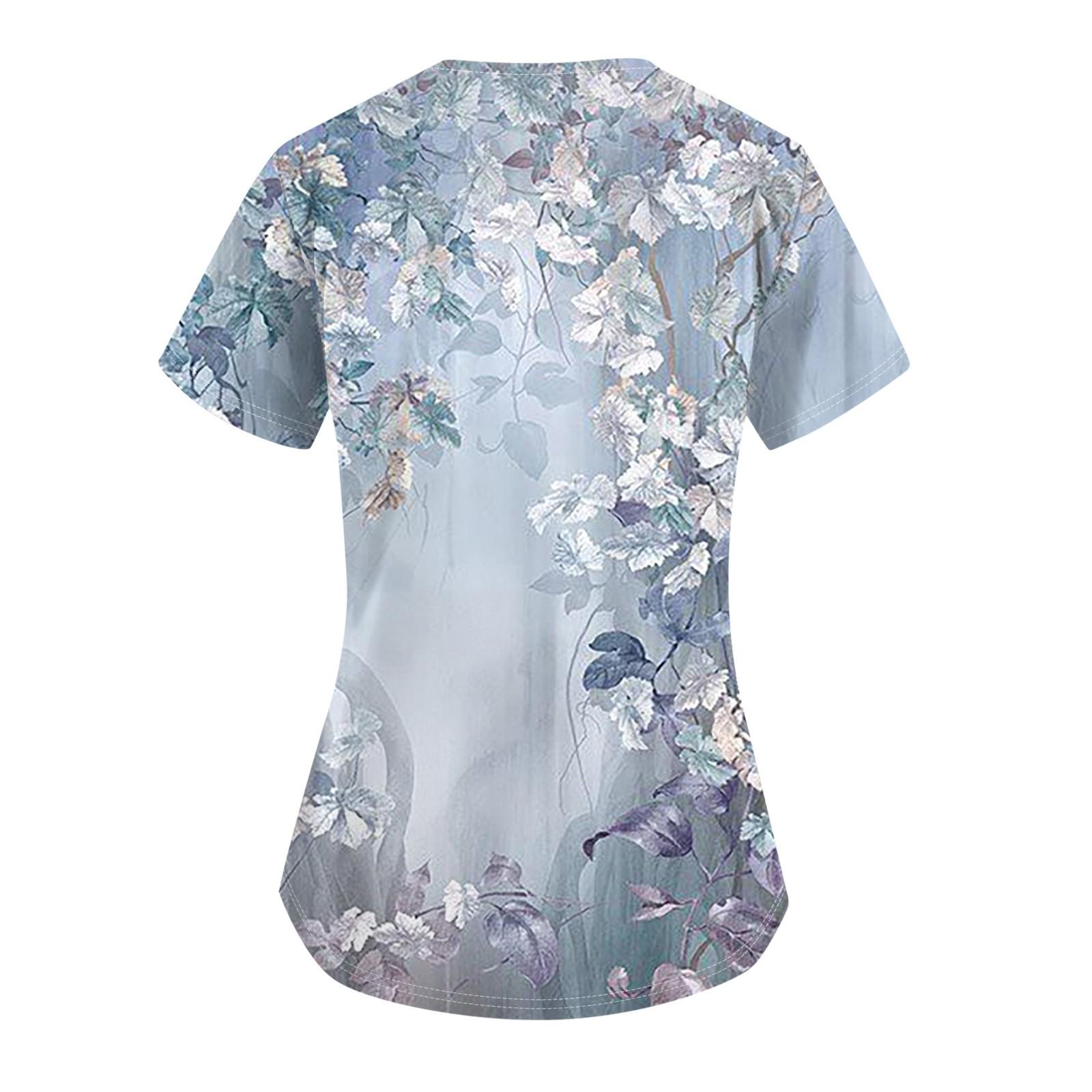 Женская модная футболка с короткими рукавами и v-образным вырезом с пасхальным принтом — фото 3