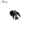 Alisouy 2pcs Stainless Steel Dolphin Lizard Sun Moon Cross CZ Women Men Ear Stud Earring Tragus Helix Cartilage Piercing Jewelry
