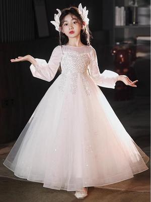 Luxury Flower Girl Dress - Princess Birthday & Wedding Gown for Piano Performances