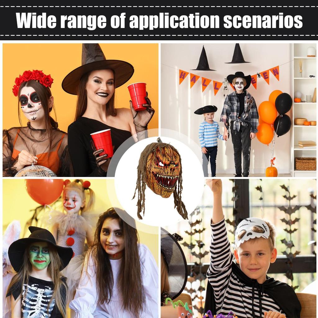 Gruselige Kürbis-Maskerade Horror Cosplay Kostüm Gesichtsabdeckung Gruseliges Cosplay Party Verkleidungszubehör Für Karneval Feiertage