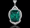 Autumn And Winter Jewelry Copper Bottom Gold-Plated Simulation Emerald Square Diamond Luxury Pendant Necklace Stone 20 * 28