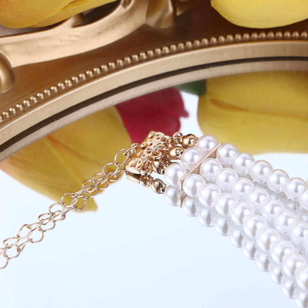 Triple Layer Temperament Pearl Rhinestones Jewelry Accessories Korean Style Choker Women Necklace