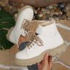 2025 Trendy Dames Mid-Calf Sneeuwschoenen met Fleece Voering: Verdikte, Warme, Eendelige Bont Winter Schoenen