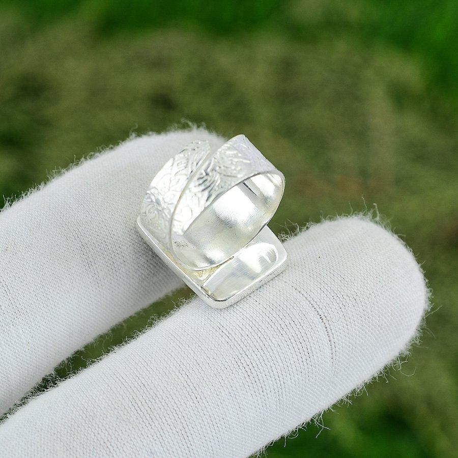 Natural Green Stone Rough Gemstone Multi Stone Adjustable Ring 925 Silver