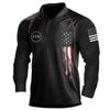 Stylish Men's Long Sleeve Polo Shirt with Plaid Trim, Casual Top