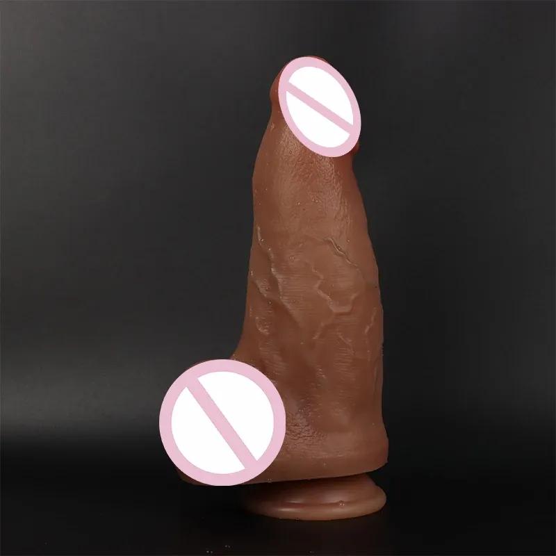 Thick Big Two Colors Dildo Realistic Ve Soft Silicone Flesh Penis Woman Man Anal Sex Toys Suction Cup Dick Masturbators Cock