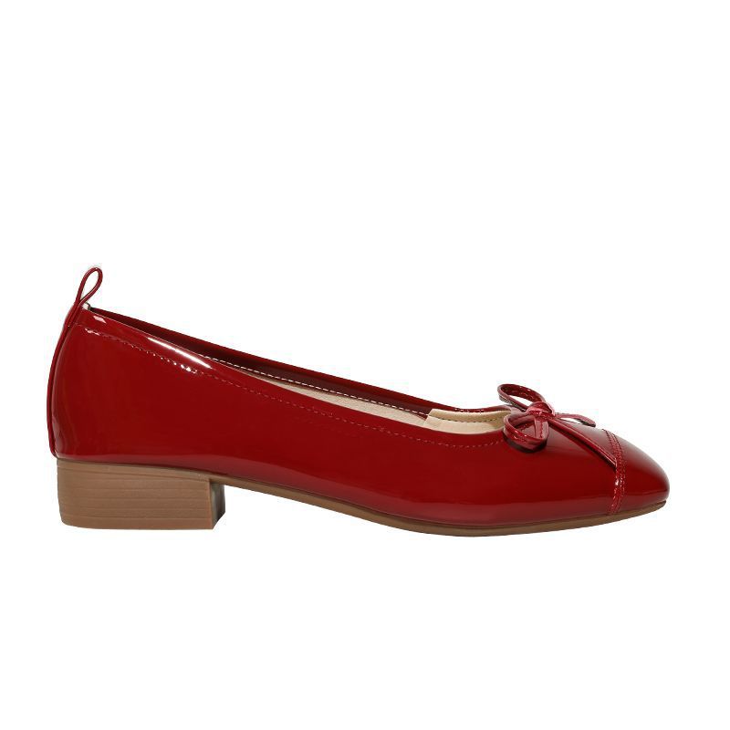 

Балетки женские туфли на низком каблуке весна новые туфли Мэри Джейн женские туфли с мелким вырезом универсальные вечерние туфли 35 красный