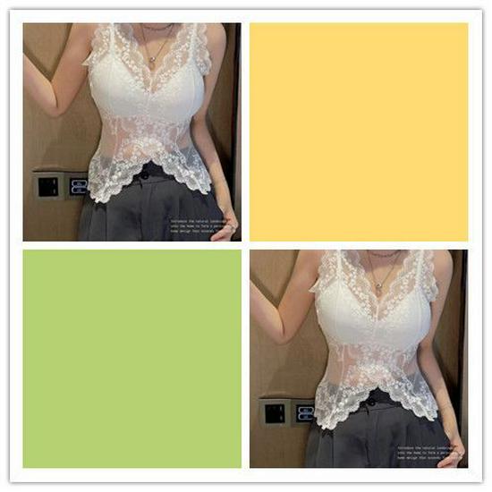 Lace Strappy Camisole - Sexy Anti-Exposure Vest with Beautiful Back Design & Chest Pad