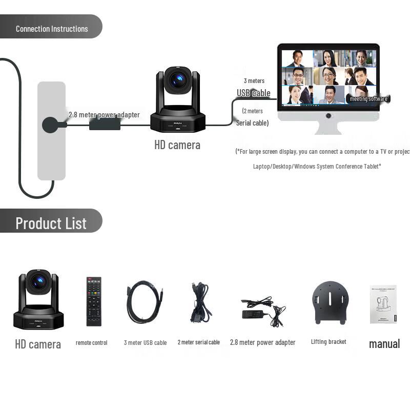 Lenovo ThinkPlus 4K UHD PTZ Conference Camera (CN version)