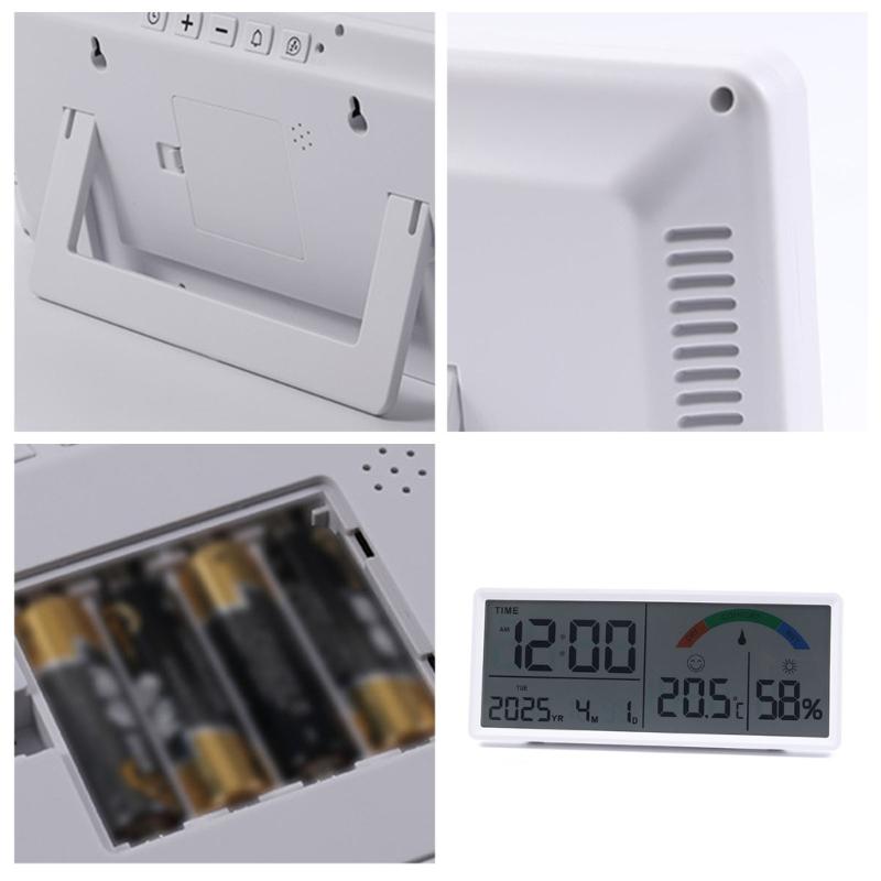 Multifunctional Electronic Clock Indoor Temperature Monitor Easy Setups Battery Operated with 2 Alarm and Snooze Feature