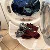 Back Pain Relief Laundry Tool Front Load Washing Machine Catcher Net, Foldable Anti-drop Washer Room Storage Solutions Collection Suction Cup