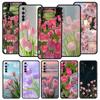 Pink Tulip Flower Love Heart Phone Case For Realme 13 12 10 9 8 7 GT3 GT5 GT2 Pro Plus 5G C21 C25 C35 GT Neo 2 3 3T 5 Cover
