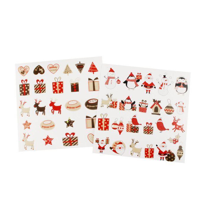 Transparent Christmas Stickers Assortment Joy 48 Pieces