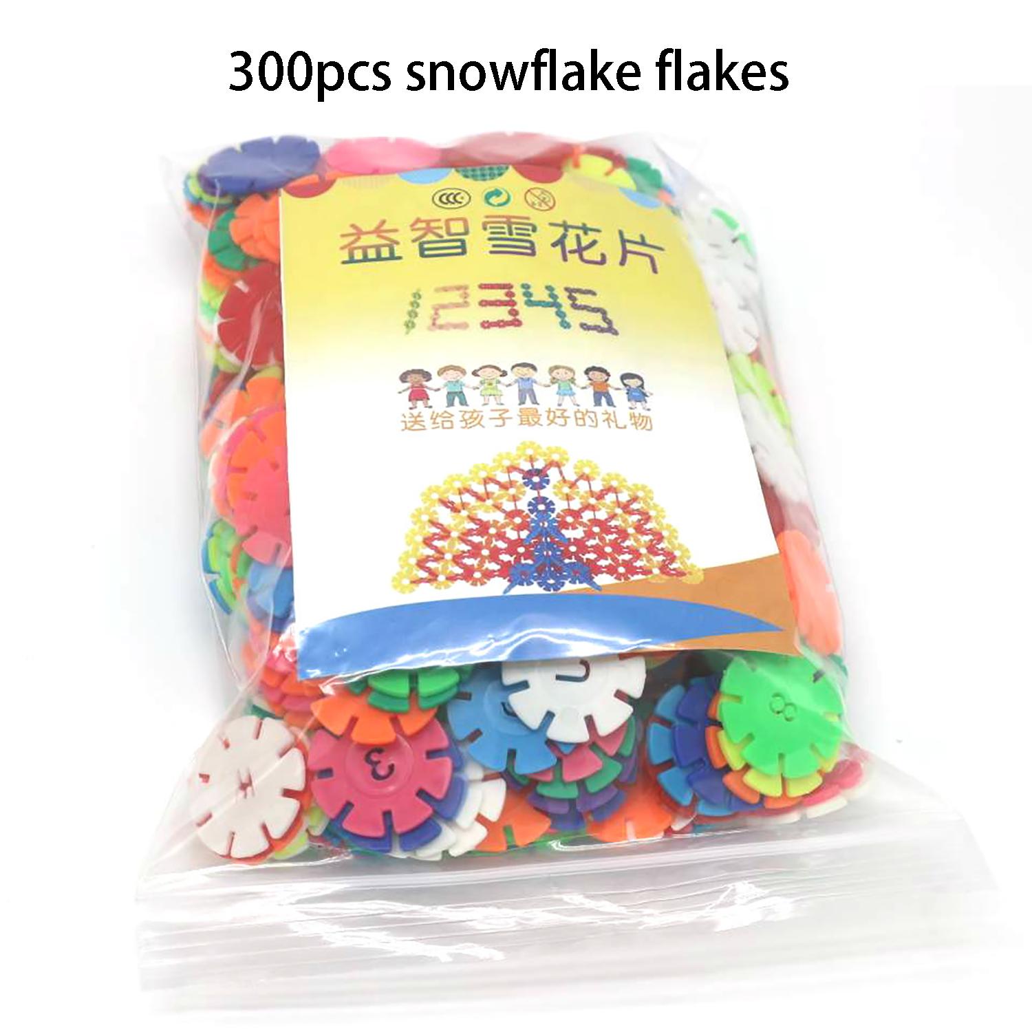 

300Pcs Of Early Education Inserts, Snowflake Blocks, Assorted Colors, Children S Game Toys Diy, Game Construction Thinking