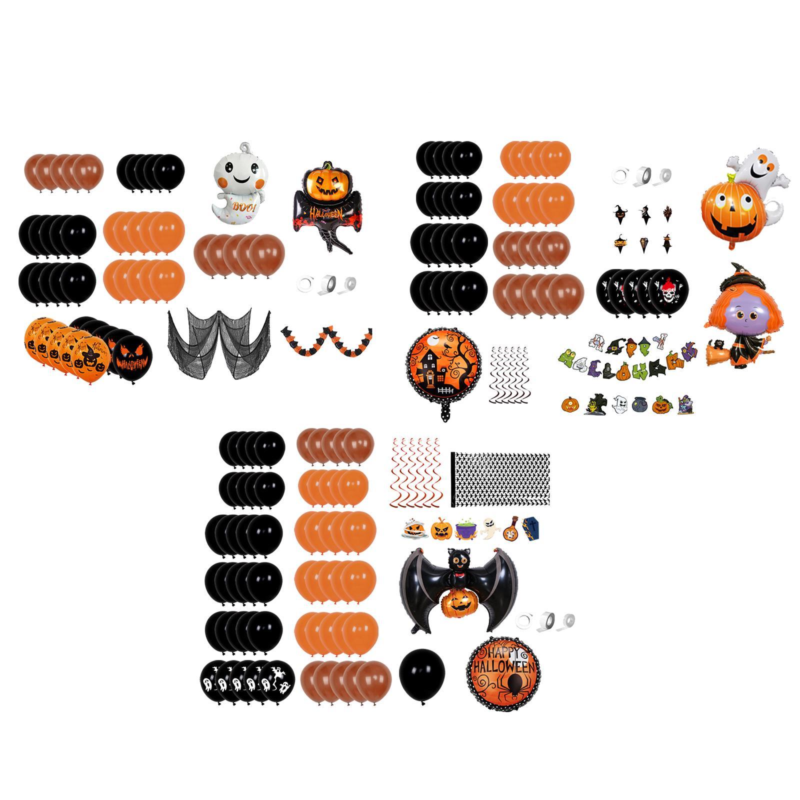

Halloween Balloons Set Convenient Decorations Easy to Use Balloons Arch Kit Halloween Decor for Home Room Outdoor Celebration