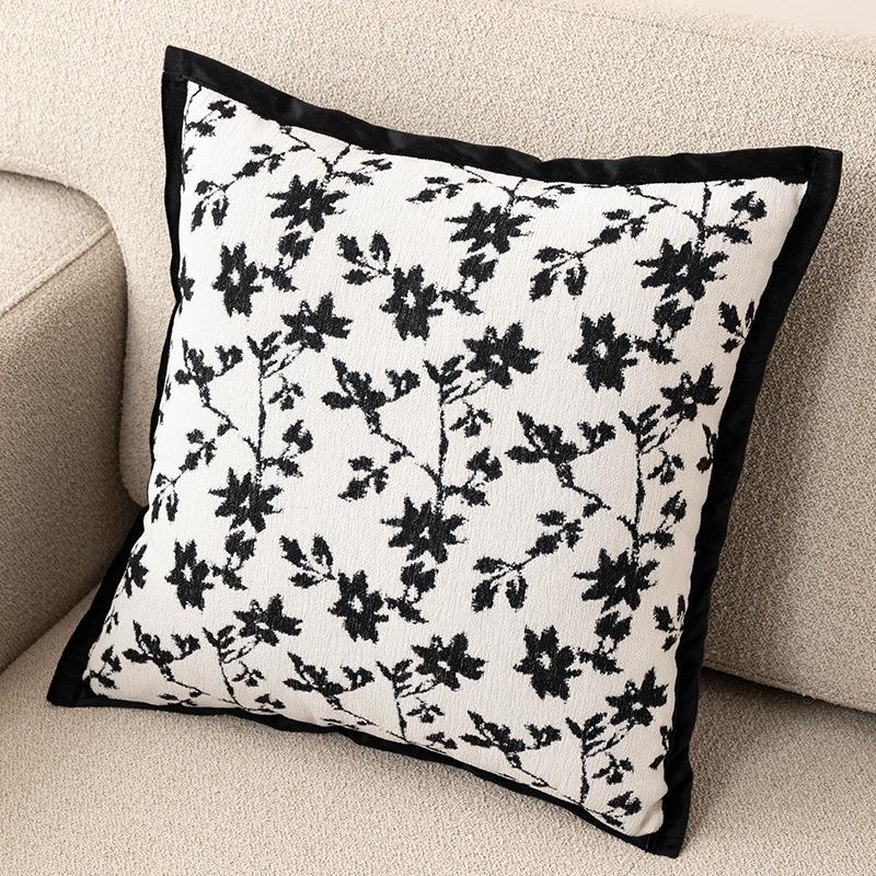 Niebieska poszewka na poduszkę do sofy z chenille - Nowoczesna minimalistyczna poduszka do salonu, sypialni lub jako zagłówek łóżka