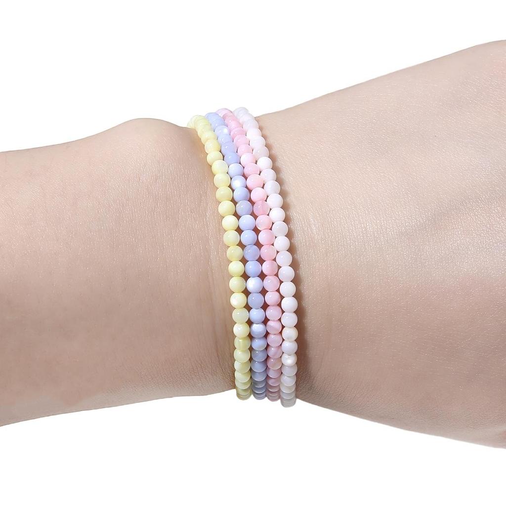 3mm Natur Süßwasser Shell Runde Perlen für Schmuck Machen DIY Armband Necalace Telefon Kette