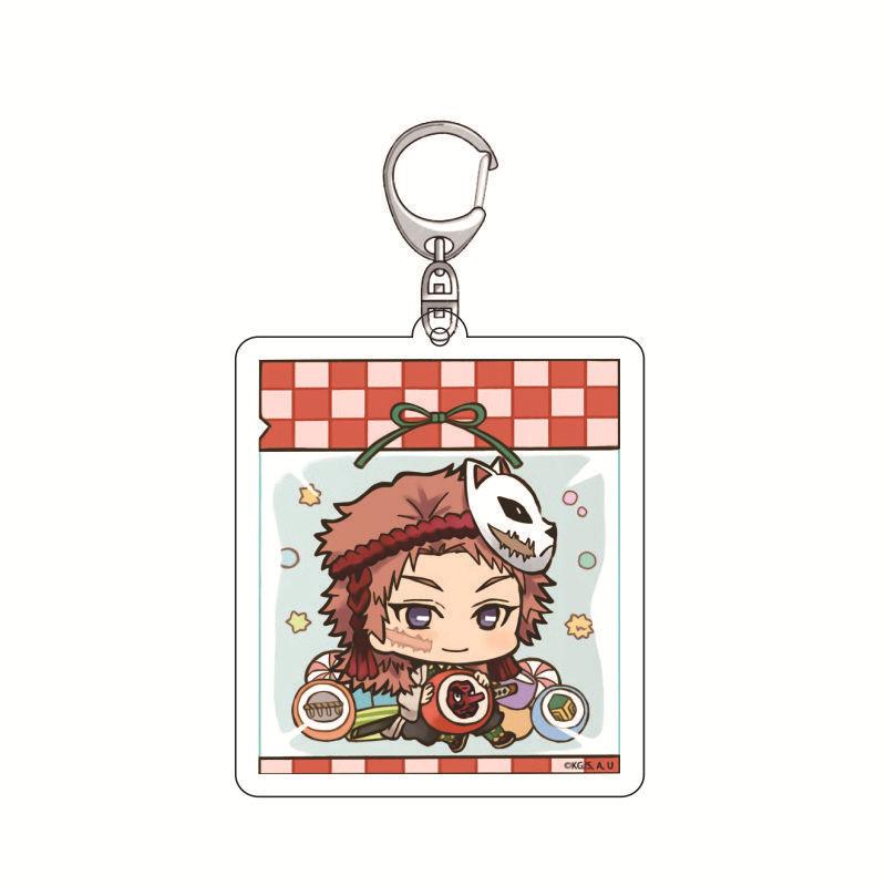 Anime Demon Slayer Keychain Acrylic Pendant Tanjiro Kamado Nezuko Zenitsu Agatsuma Creative Pendant Accessory Gift for Fans