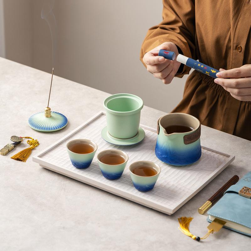 High-end travel ceramic tea set gift box portable express cup gift home office business gift