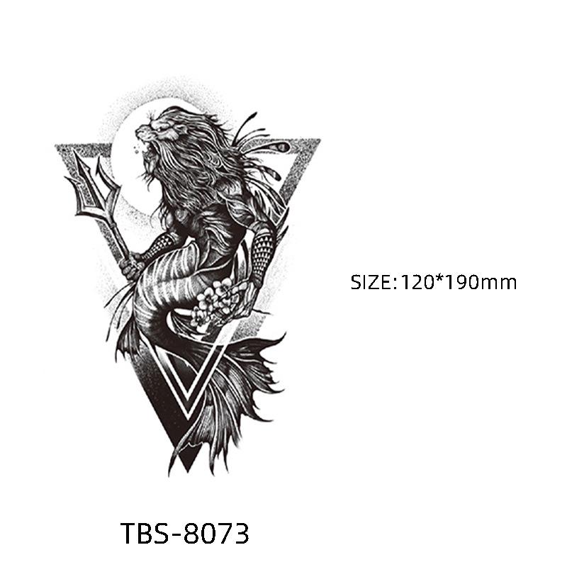 Waterproof Semi-Permanent Black & White Totem Flower Tattoo Stickers