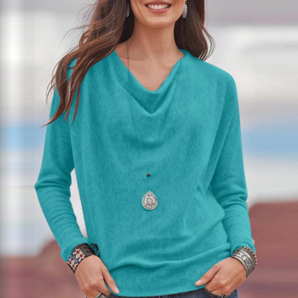 

Women Casual Loose Long Sleeve Irregular Personality Pullover Plus Size Tops XXXL зелёный
