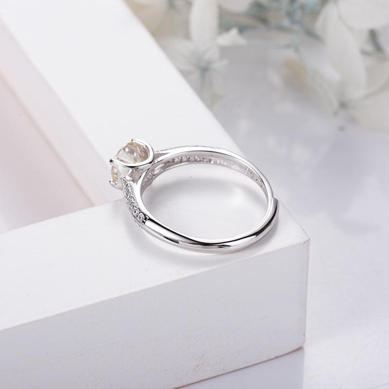 S925 Sterling Silver Moissanite Ring: 1 Carat Women's Proposal & Wedding Jewelry