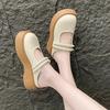 2025 Summer New Women's Shoes Muffin Platform Mary Jane Shoes Pearl Bag Head Slippers Casual Versatile Half Drag 2025